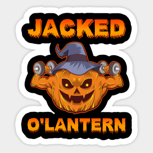 Funny Halloween Workout Pumpkin Tee Sticker